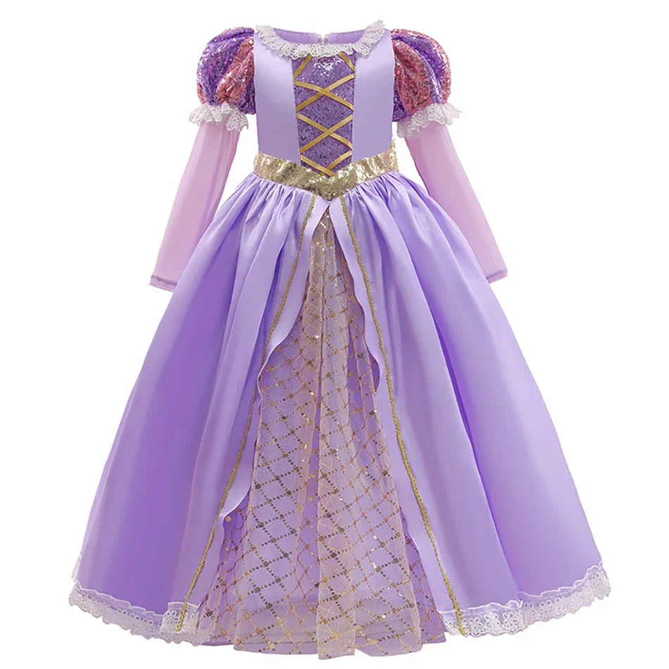 Girl Elsa Anna Dress Princess Costume Snow Queen Dress Baby Halloween Ariel Carnival Clothes Kids Cosplay Clothes Party Clothing