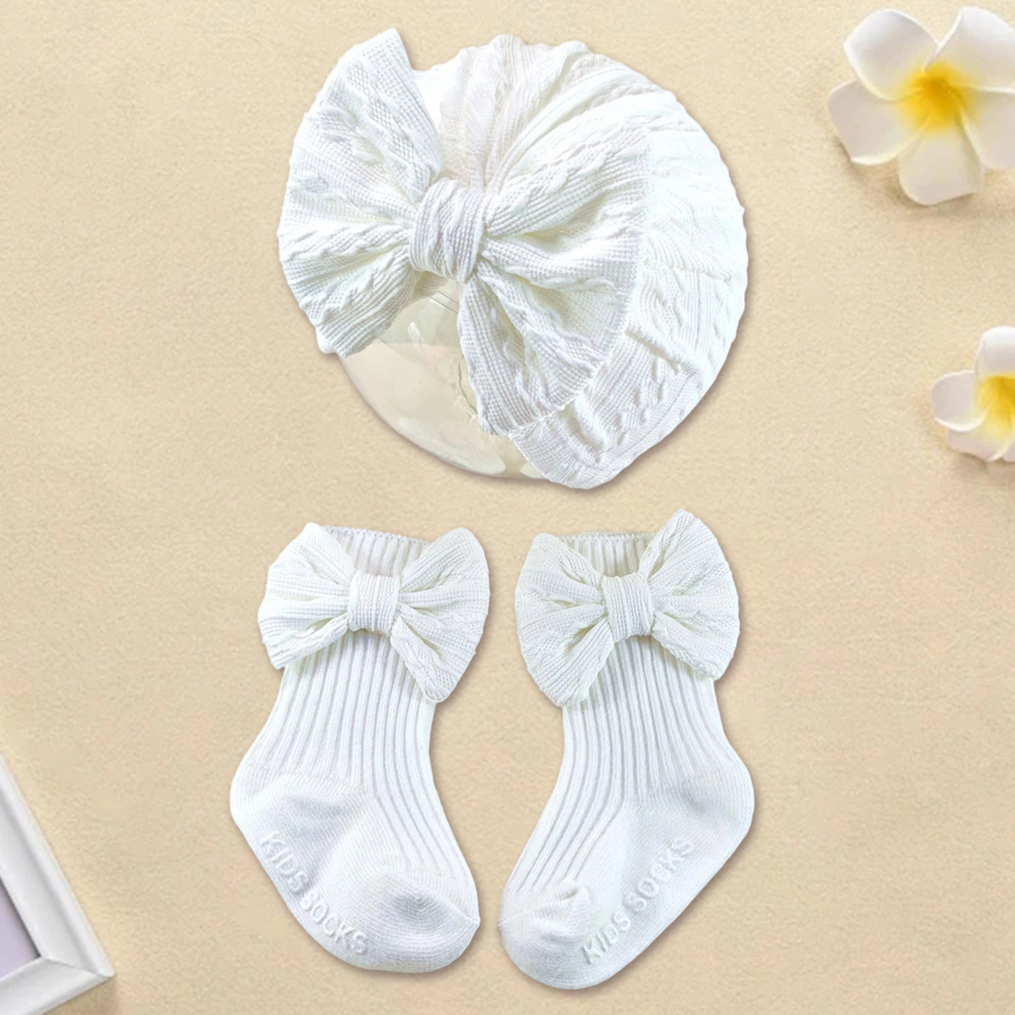 Adorable Baby Boy Knit Hat and Booties Set Newborn Soft Beanie Cap with Pom Pom and Matching Socks for Infants