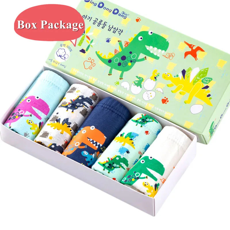 5/10Pieces Kids Triangle Underwear Cotton High-quality Boys Briefs Dinosaur Pattern Children Underpants Breathable Soft Knickers