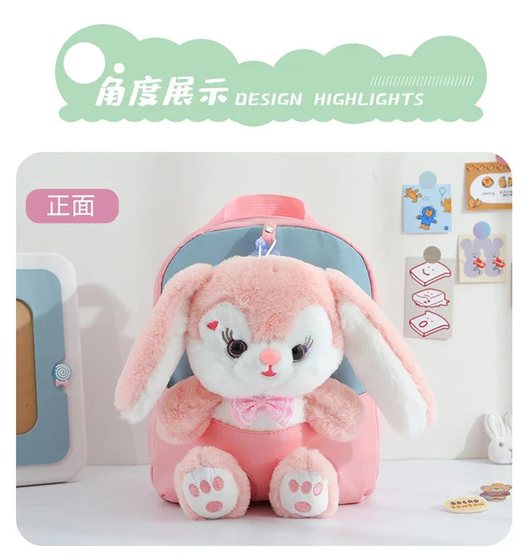 Cartoon Kindergarten Backpack New Children's School Bag Cute Plush Rabbit Doll Backpack