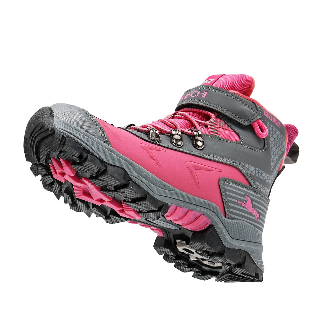 Kids Hiking Boots Boys Girls Outdoor Walking Climbing Sneaker Comfortable Snow Shoes Hiker Boot Antiskid Steel Buckle Sole