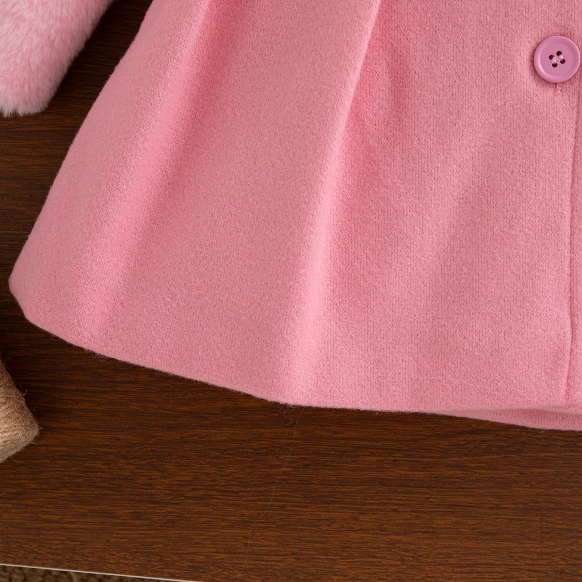 Winter New Pink Bow Baby Girl Coat, Sweet And Cute Children'S Clothing Suitable For Babies Aged 6 Months To 3 Years Old