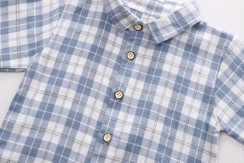 New Spring Autumn Baby Clothes Suit Children Boys Fashion Plaid Shirt Vest Pants 3Pcs/Set Toddler Casual Costume Kids Tracksuits