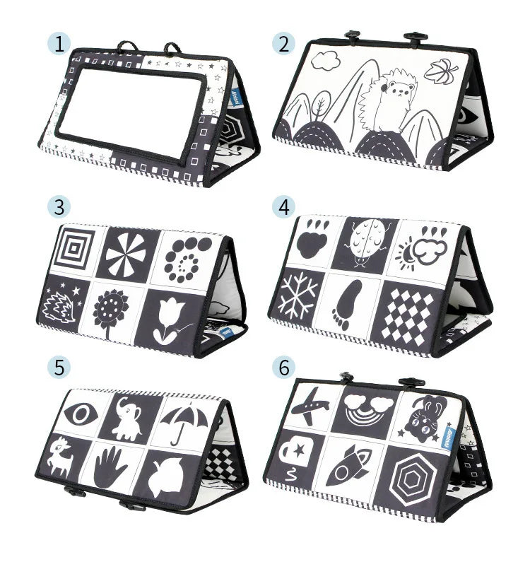 Baby Mirror Tummy Time Toys Black And White For Babies Montessori Development Crawl Toys Contrast Newborn Baby Activity Mirror