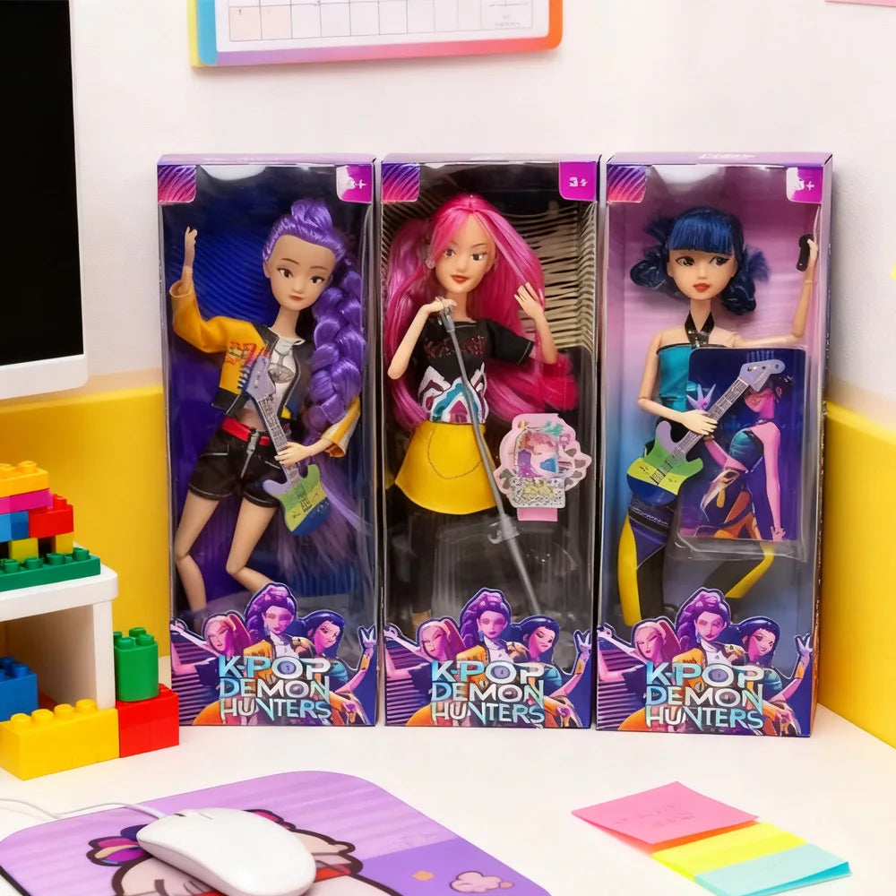 Hot Sale Kpop Demon Hunters Doll Toys Rumi Mira Zoey Action Figure Toy Beautiful Princess Plastic DIY Toy Girls Christmas Gift