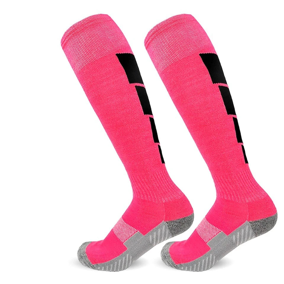 Loogdeel 1 Pair Soccer Socks, Sport Knee High Socks Calf Compression Athletic Socks for Kids Adults Running&Training Football
