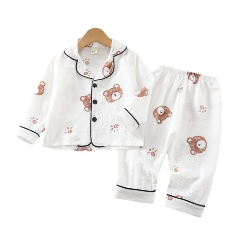 New Spring Autumn Baby Clothes Kids Pajamas Children Boys Sleepwear Tops And Pants Infant Girls Clothing Toddler Casual Costume