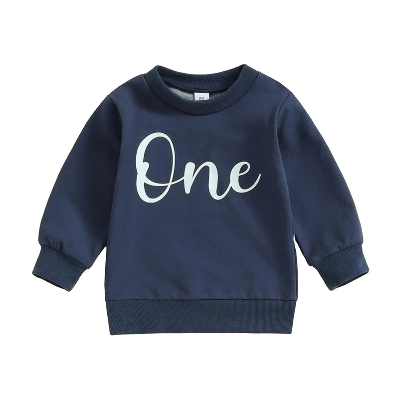 Toddler Boy s Long Sleeve Sweatshirt with Letter Print Cute Pullover for Autumn Birthday Outfit for Baby Boy Trendy Tops for