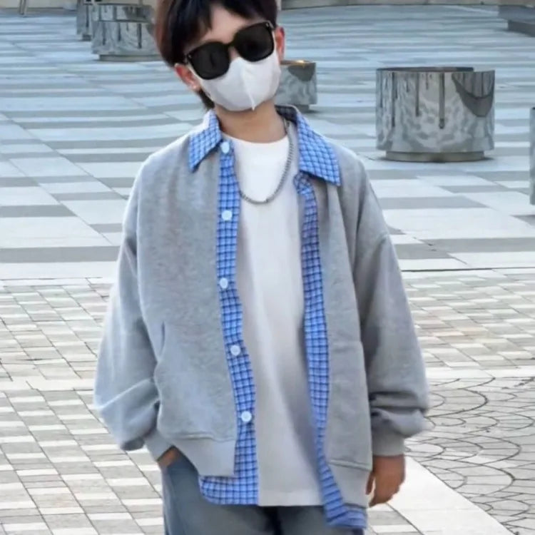 Autumn Boys 2 in 1 Loose Oversized Coat Layerable Cardigan Streetwear Essential Stylish Unisex