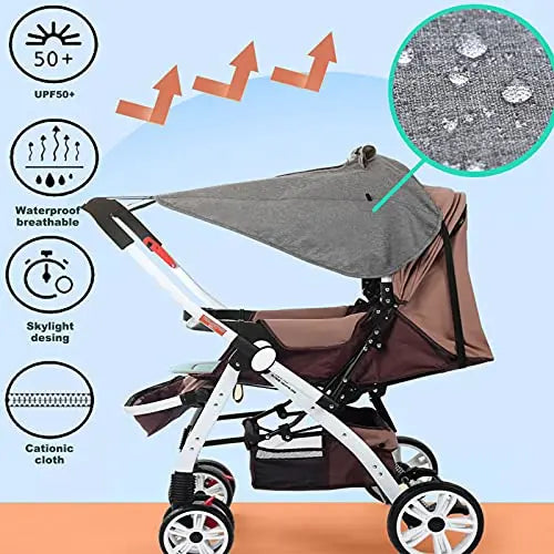 Baby Stroller Sun Cover Sun Shade, Awning Sun Protection Canopy Pushchair Buggy Hood Cover, Pram Sun-proof Rain Cover UV Proof