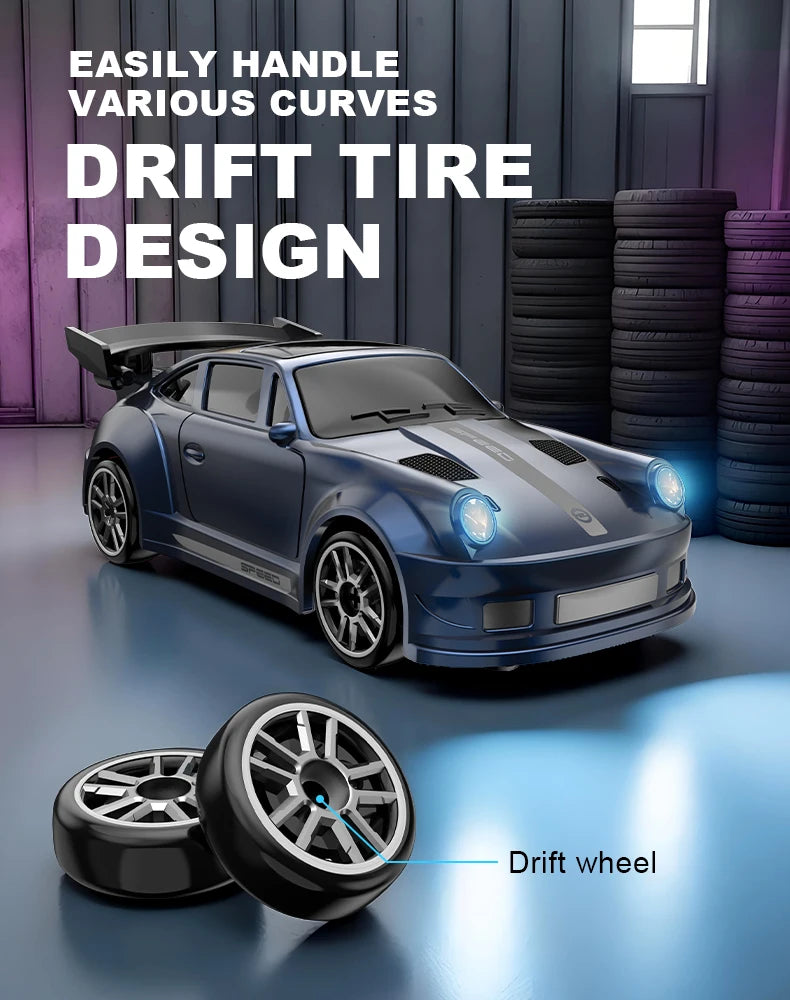 1/64 Scale Drift RC Car - 2.4GHz Desktop Mini Racing Model with ESP, 4WD Remote Control Vehicle, Toy for Adults & Kids, Ideal Gi