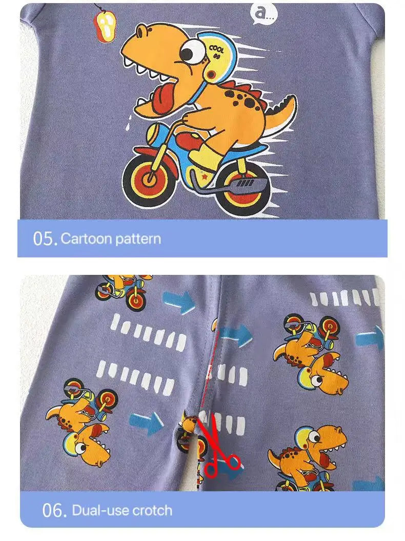 1pcs Children's Underwear Set Kids Soft Cotton Pajamas Boys Girls Baby Spring Autumn Cute Cartoon Long Sleeve Home Sleepwear