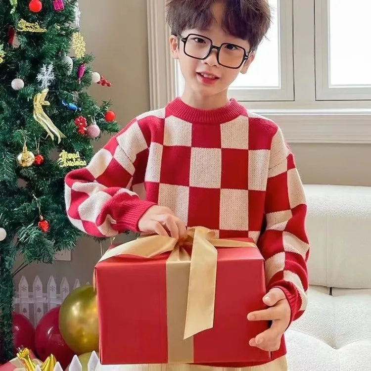 2025 New Kids' Autumn Winter Sweater Unisex Knitwear Warmth Korean Style Stylish New Year's Gift Premium Quality