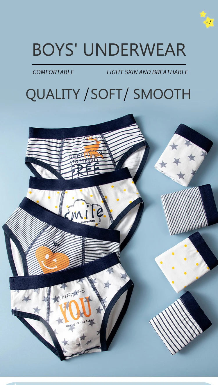 Multipack Cotton Boy Briefs Panties Excavator Pattern Kids Underpants Breathable Cartoon Design Child Hot Shorts Boys Underwear