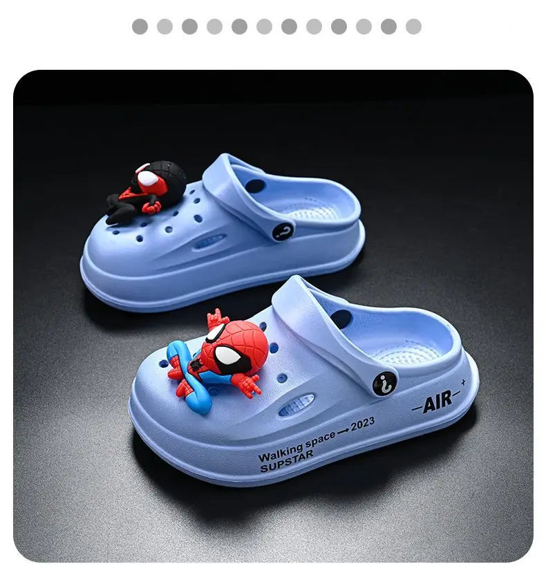 Disney Spider Man Children's Cave Shoes Boys' Anti Slip Soft Sole Kid's Beach Sandals For Home And Outdoor Shoes Size 24-45