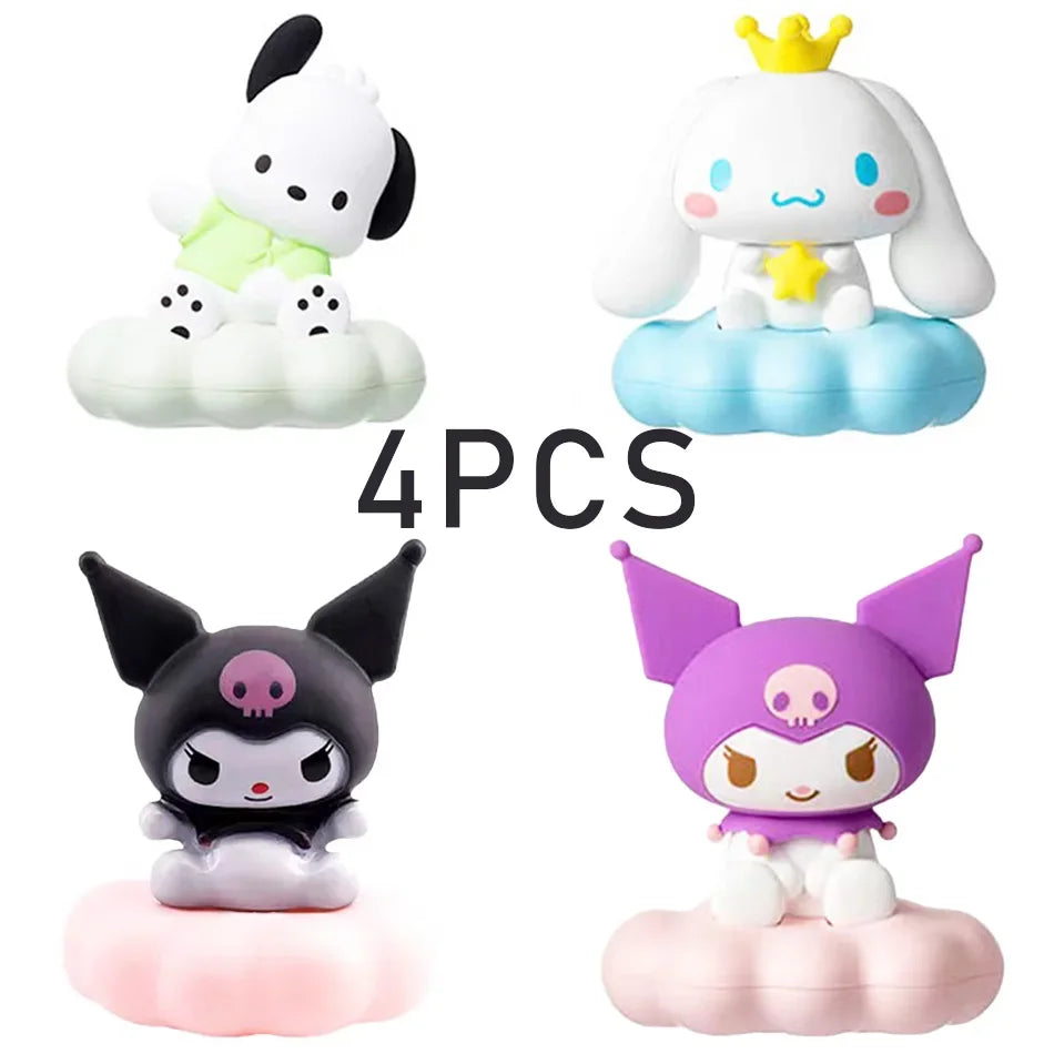 Neue Kawaii Sanrios Nachtlampe Emaille Wolke Cartoon Kuromi Cinnamoroll Pochacco Kleine Tischlampe Leuchtende Dekoration