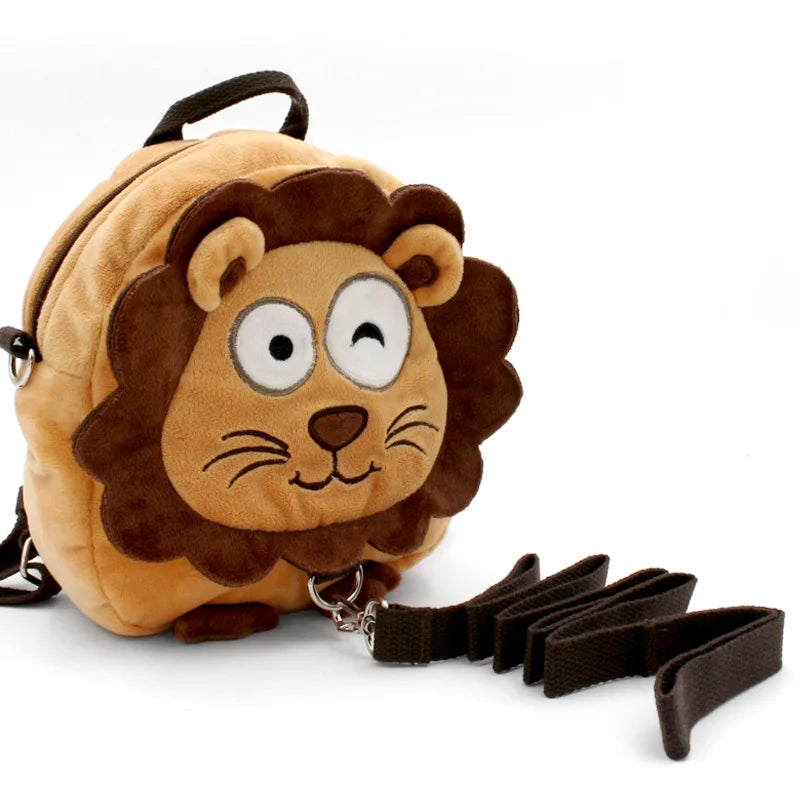 Cartoon Toddler Mini Backpack with Anti-Lost Harness, Cute Animal Backpack Safety Leash Storage Bag for Boys and Girls