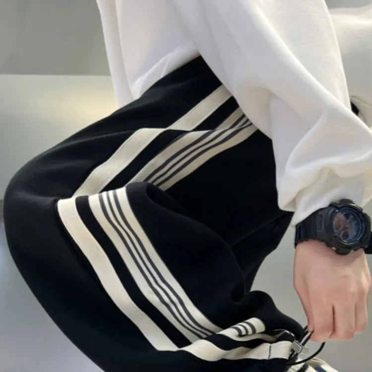 2025 New Release Boys' Wide-Leg Pants - Breathable Sporty Straight Leg for Boys 120-170cm, Spring Autumn Streetwear Casual Wear