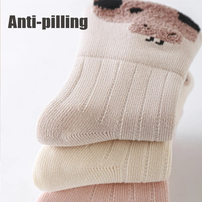 3/5 Pairs Cartoon Newborn Socks Children'S Socks Spring And Autumn Cute Boy Girls Kids Toddler Socks Baby Accessories