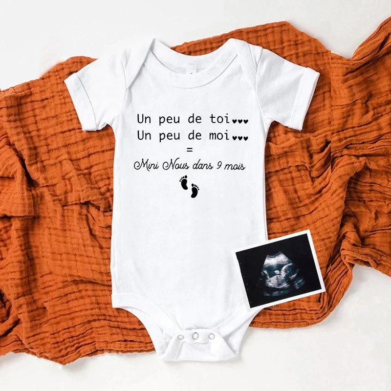 Mini Naus Dans 9 Mais Pregnancy Announcement Baby Rompers First Time Dad Gift Baby Announcement Bodysuit New Baby Gift