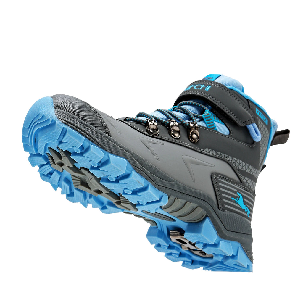Kids Hiking Boots Boys Girls Outdoor Walking Climbing Sneaker Comfortable Snow Shoes Hiker Boot Antiskid Steel Buckle Sole