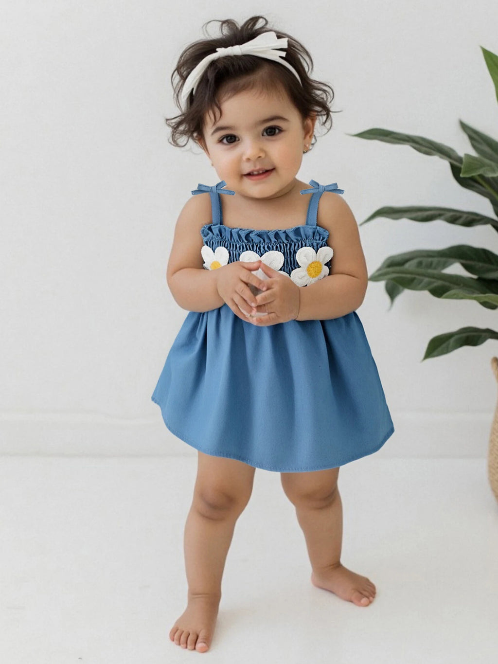 Toddler Girls Summer Outfits Sleeveless Floral Print Ruffle Tank Tops and Shorts Sets with Bow Detail