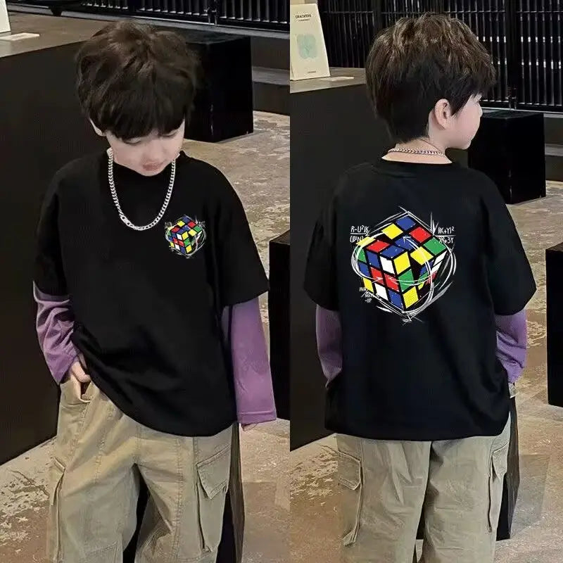 Cartoon Printing 3 Year Old Boy Clothes Children's Clothing Boys Kids 7 12 Years Junior Boys' Spring Autumn Top Tops Korean 2025