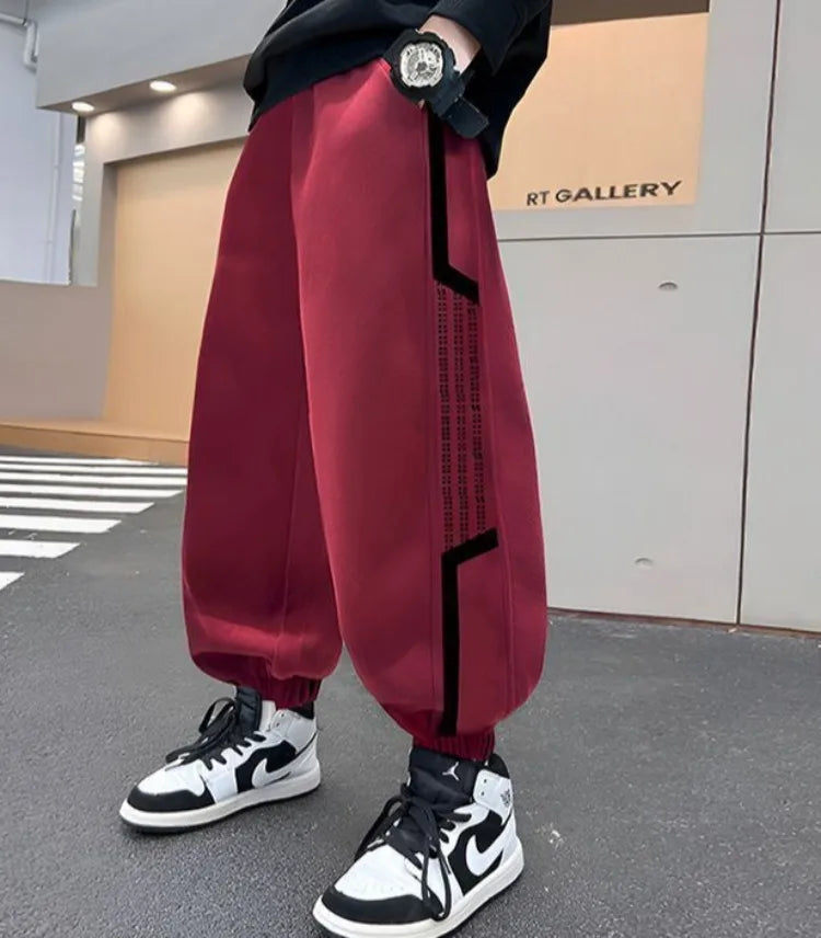 Kids' Sport Pants 2025 Spring New Boys Loose-Fitting Slim Fit Long Pants Children's Casual Hooded Sweatpants Toddler Boys Pants