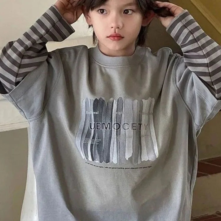 Long Sleeve T-shirt Child Children's Boy's Clothing Tees Cartoon Fashion Clothes for Boys Tee Wear Year Old Kids Top Korean 2025