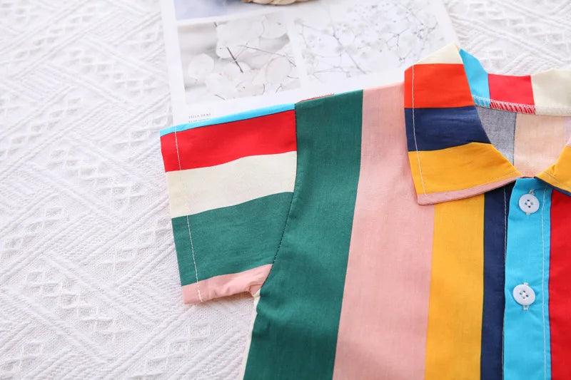 New Summer Baby Boys Clothes Children Striped Shirt Pants 2Pcs/Sets Toddler Casual Costume Kids Tracksuits Infant Outfits