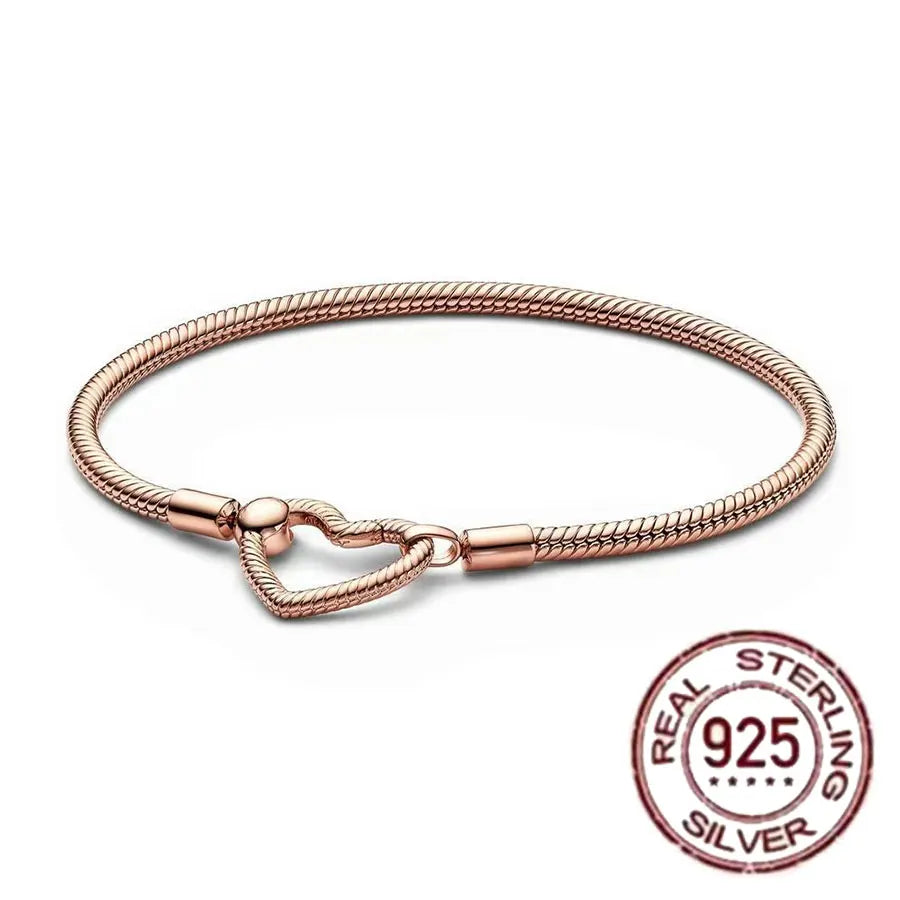 Hot selling S925 sterling silver crown snake bone bracelet, suitable for original DlY bracelet, women's fashion jewelry