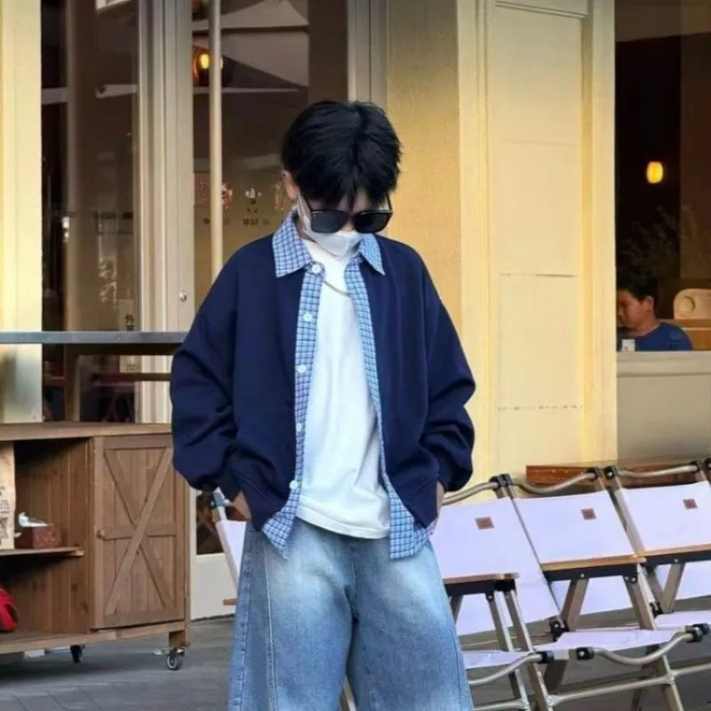 Autumn Boys 2 in 1 Loose Oversized Coat Layerable Cardigan Streetwear Essential Stylish Unisex