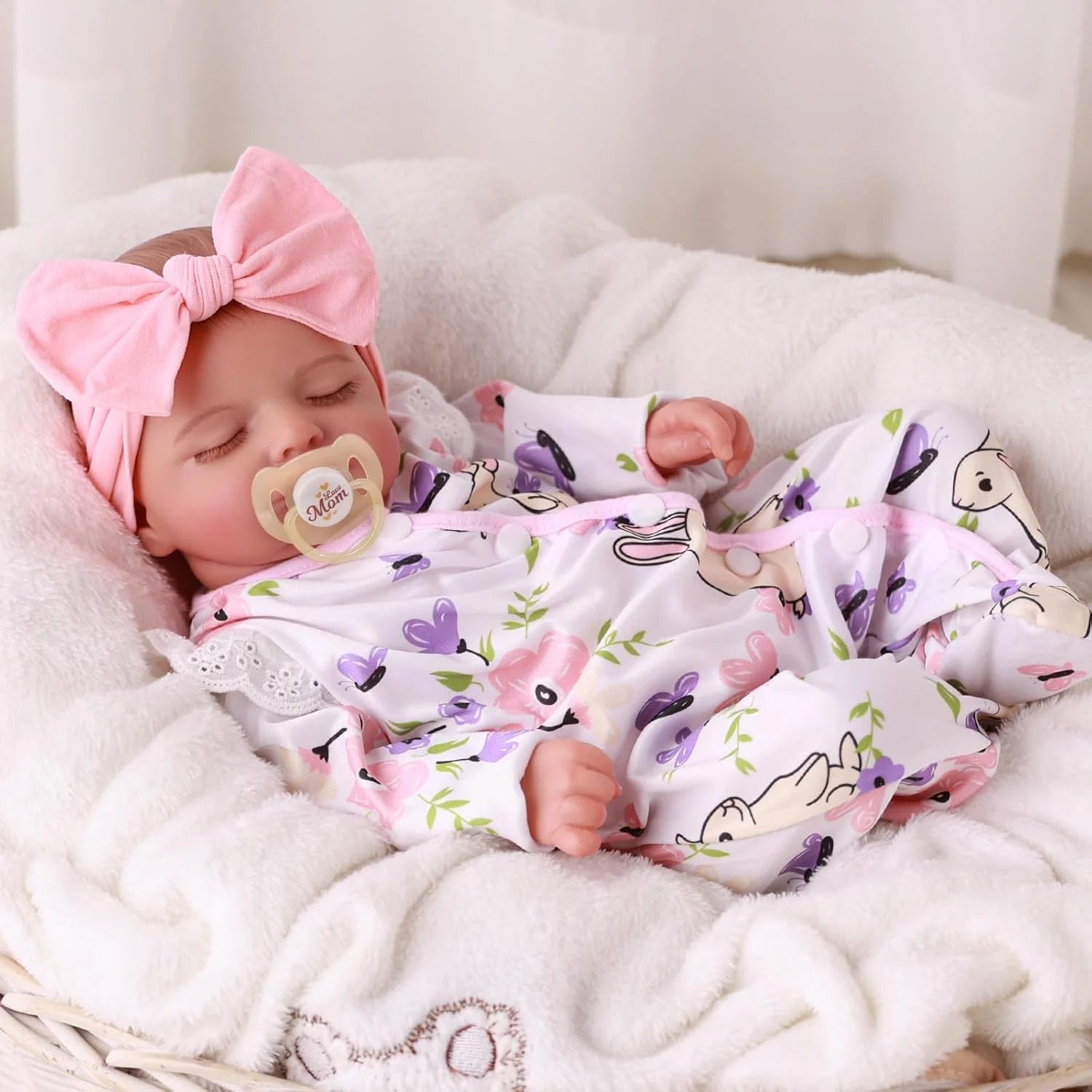 NPK 18inch Rosalie Newborn Baby Reborn Doll - Hand-Painted High-Quality 3D Skin Tone with Toy Included