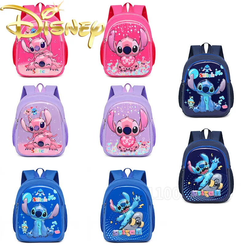 Disney Stitch New Kindergarten Schoolbag Cartoon Cute Boys and Girls Backpack High Quality Fashion Children's Schoolbag Light