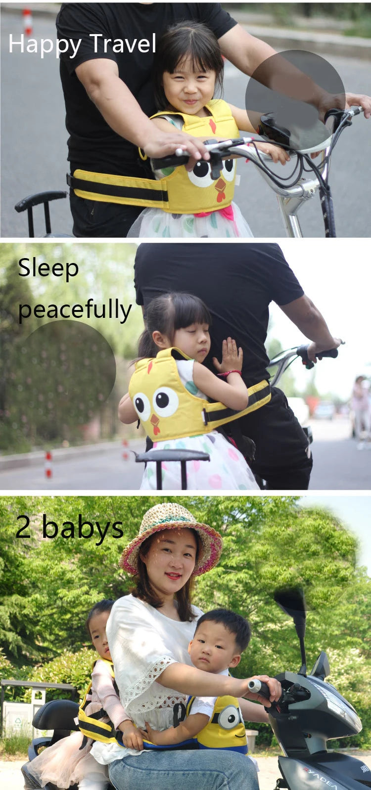 Child Electric Motorcycle Safety Harness Adjustable Battery Car Seats Fall Protection Baby Strap Belt Covers