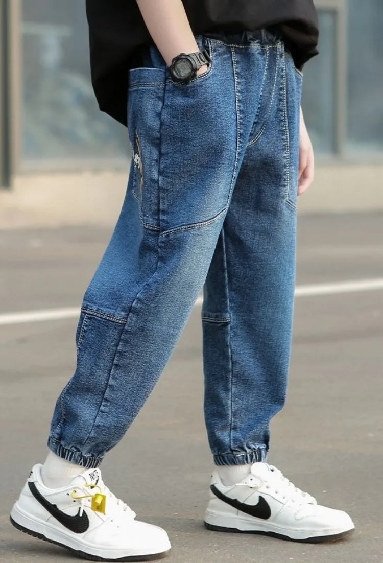 Loose Fit Toddler Boys' Jeans - Spring Autumn Kids Pants for Boys, Trendy Oversized Denim Pants for Boys 2025