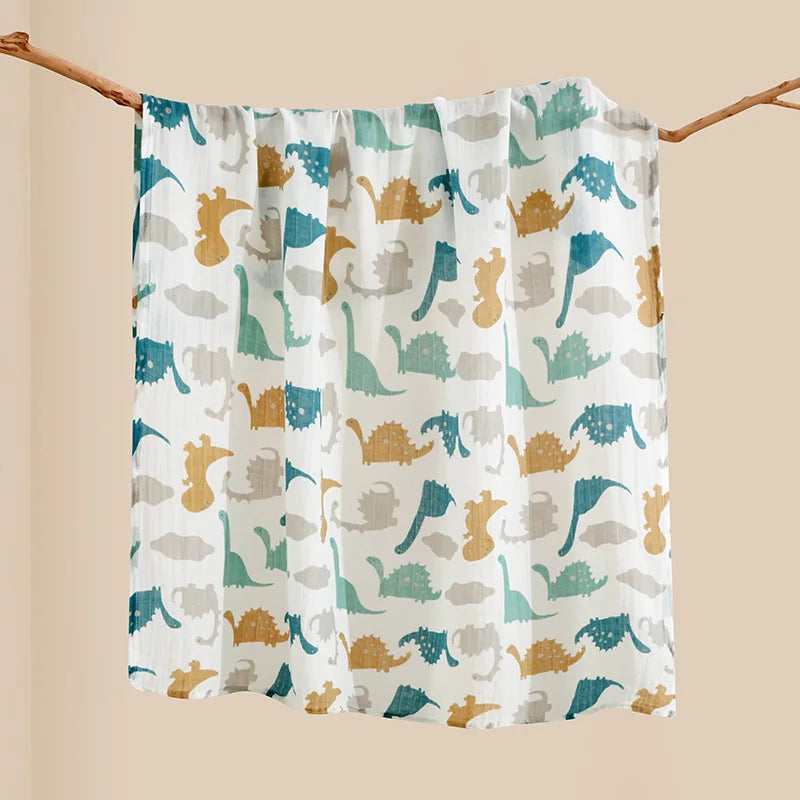 Kids Blankets Animal Pattern 120*110cm Cotton Gauze Cover Newborn Towel Linen Double Layer Cover Baby Blanket