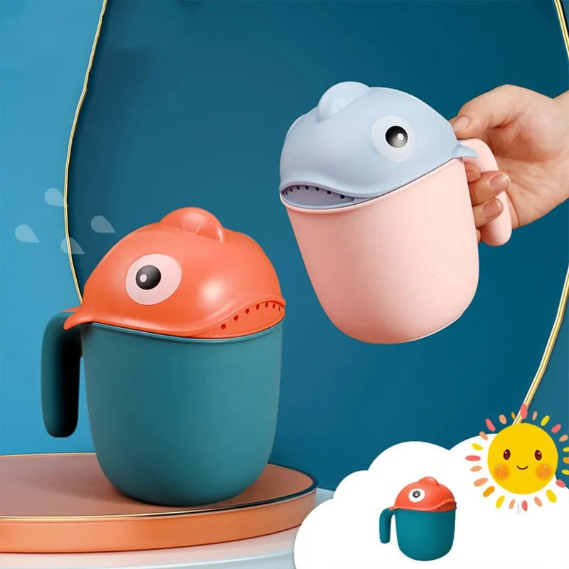 Children's Shampoo Cup, Cute Cartoon Baby Shampoo Shark Cup Bailer, Newborn Baby Toddler Bath Shampoo Shower Scoop, 6.3inch/16cm