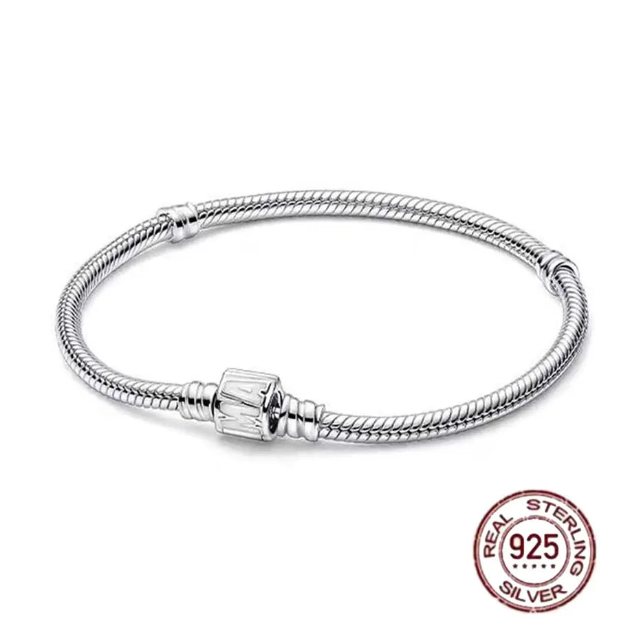 Hot selling S925 sterling silver crown snake bone bracelet, suitable for original DlY bracelet, women's fashion jewelry