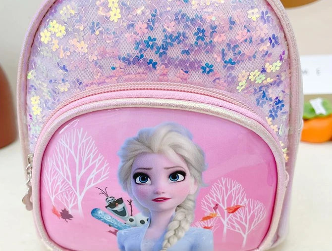Disney Frozen Girls Backpack Elsa Princess New Girls Backpack Cartoon Cute Sequins Fashion Trend Kindergarten School Bag