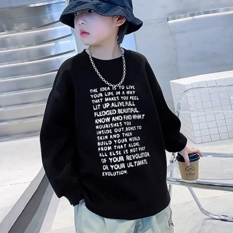 Letter Print T Shirt for Boy Kids T Shirts 2025 New Children's Clothing Boys T Shirt Clothes Top 7 8 Years From 12 Child 14 Tee