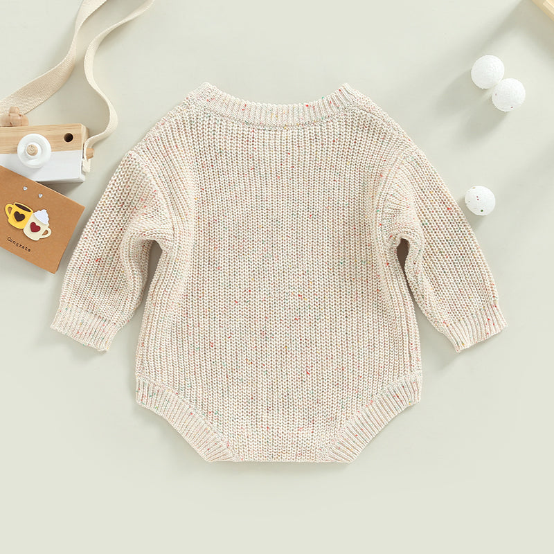 Newborn Baby Girls Boys Knitted Sweater Romper Long Sleeve Crew Neck Solid Color Jumpsuits Autumn Winter Infant Bodysuits Warm