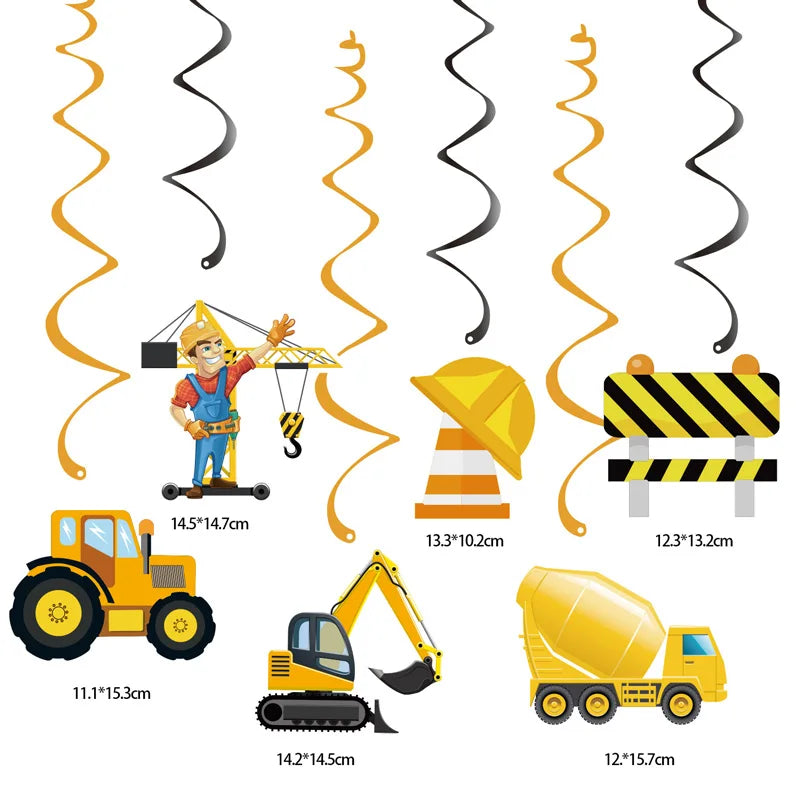 Happy Birthday Banner Construction Party Decorations Supplies for Boy Construction Birthday Banner Excavator Dump Truck Tractor