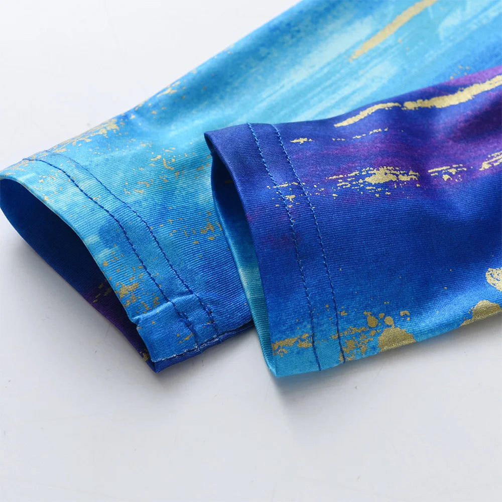 VIKITA Girls Blue Performance Prom Gown Party Princess Dress Kids Long Sleeve Autumn Winter Spring Layered Cake Tutu Dresses