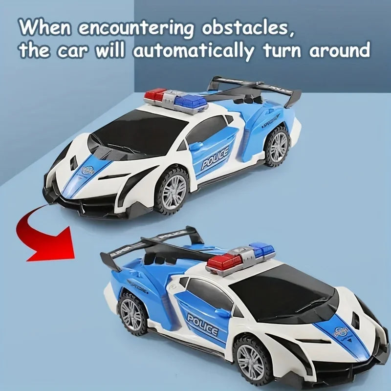 Kids Police Car Toy with Sound & LED Light Openable Door Universal Wheel Patrol Cop Play Vehicle Toy for Toddlers Boys Girls