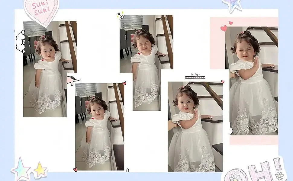 Toddler Girl Princess Dress Elegant Party Dresses For Girls Baby Lace Wedding Dress Baptismal Costume Backless Children Dresses