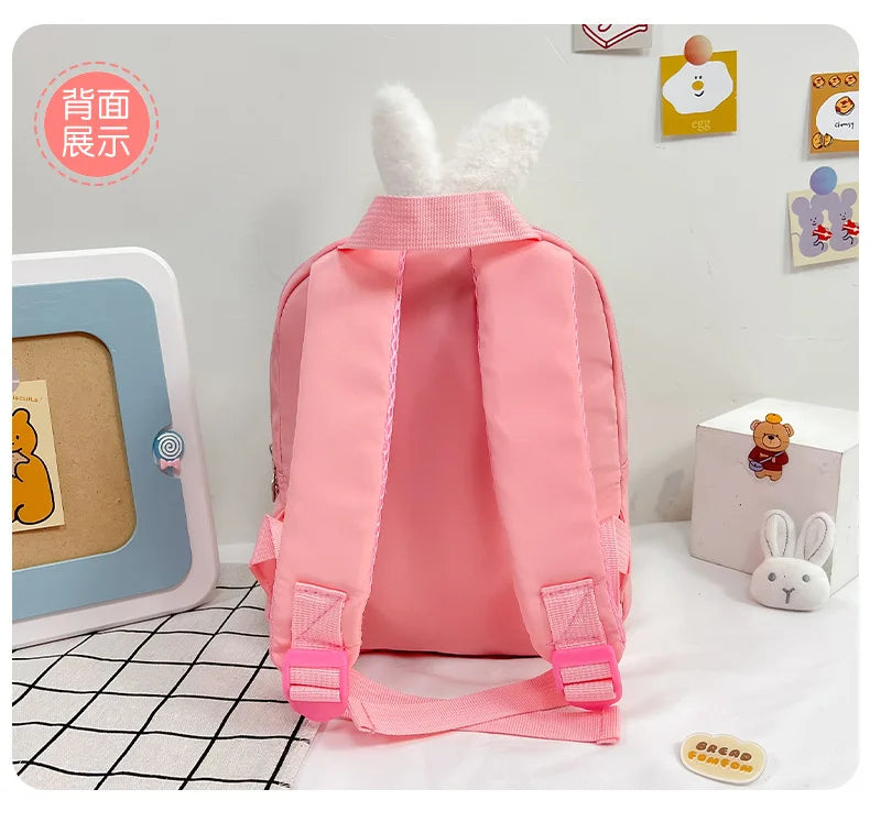 Cartoon Kindergarten Backpack New Children's School Bag Cute Plush Rabbit Doll Backpack