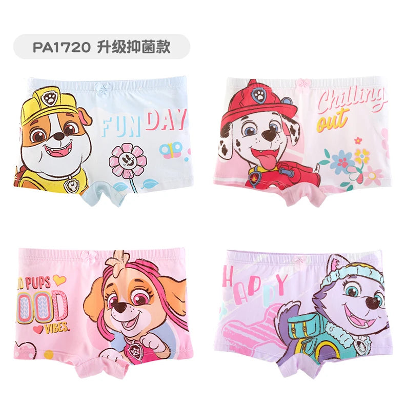 High Quality Original Paw Patrol 4PCS/SET Baby Girl's Underwear Kids Underpants Liberty Skye Mmarshall Rubble Everest For 2-8T
