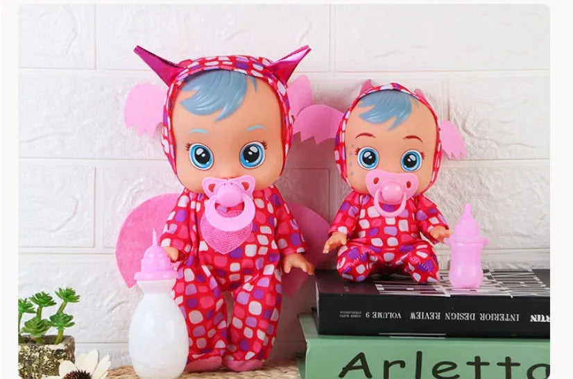 8inch 3D Weeping Babies Unicorn Baby Simulation Baby Crying Doll Creative Cute Doll For Girl Reborn Baby Vinyl Christmas Gift