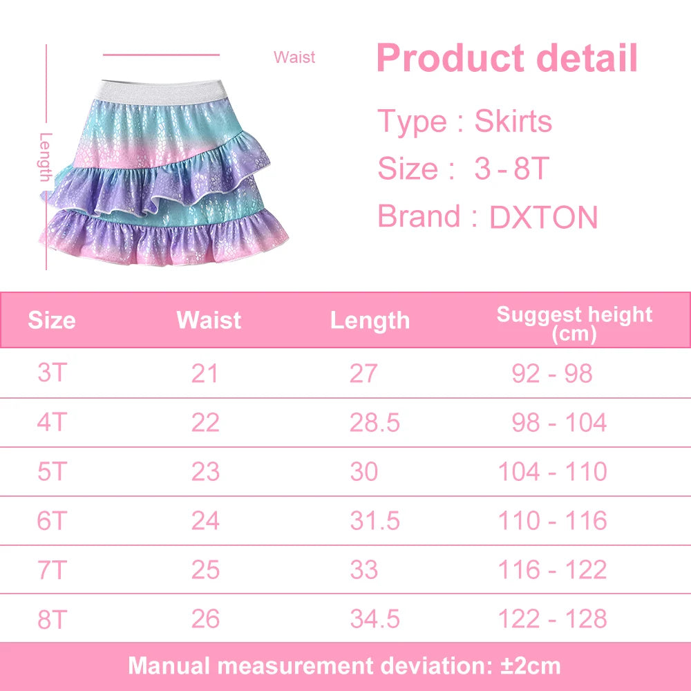 DXTON Baby Girls Skirts Children Mermaid Tutu Skirt For Girls Layers Patchwork Girls Princess Skirt Gradient Kids Party Costumes